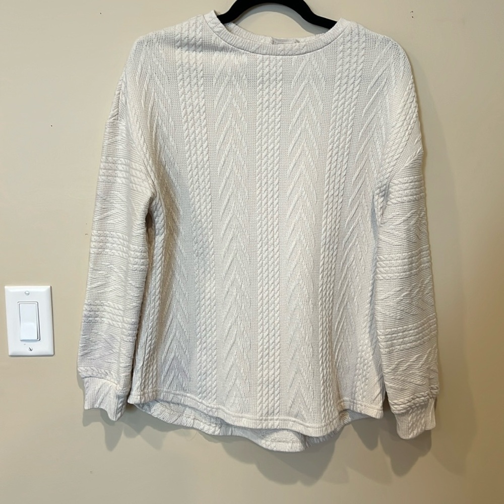 Cream long sleeve sweater- Size Small